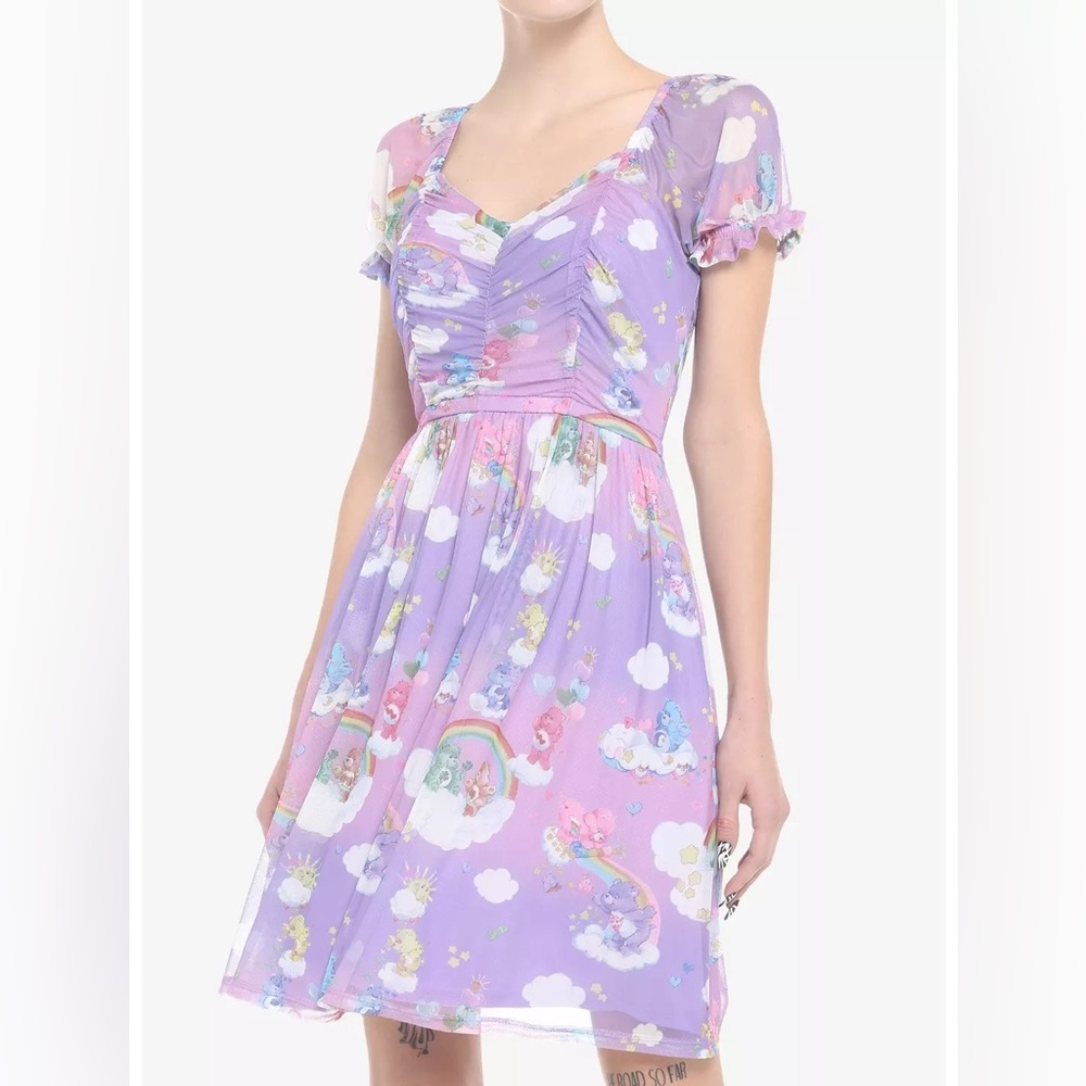 🐻 💜 🌈 NWT Care Bears Characters In The Clouds Dress💜